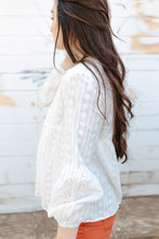 Load image into Gallery viewer, Tassel Tie Eyelet Babydoll Blouse