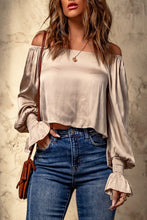 Load image into Gallery viewer, Smocked Flounce Sleeve Off-Shoulder Blouse