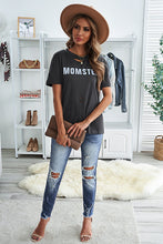 Load image into Gallery viewer, Letter Graphic Distressed Tee Shirt
