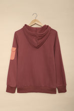 Load image into Gallery viewer, Half Zip Patch Pocket Drawstring Hoodie