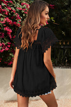 Load image into Gallery viewer, Spliced Lace Tie-Back Babydoll Top