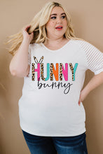Load image into Gallery viewer, Plus Size HUNNY BUNNY Graphic Striped Tee