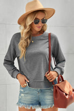 Load image into Gallery viewer, Side Slit Drop Shoulder Sweatshirt