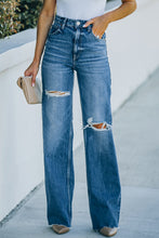Load image into Gallery viewer, High-Rise Distressed Raw Hem Jeans