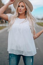 Load image into Gallery viewer, Swiss Dot Flutter Sleeve Babydoll Blouse