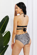 Load image into Gallery viewer, Marina West Swim Summer Splash Halter Bikini Set in Black