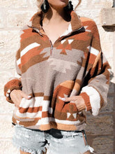 Load image into Gallery viewer, Half Zip Long Sleeve Sweatshirt with Pockets