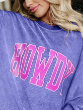 Load image into Gallery viewer, Full Size HOWDY Graphic Round Neck Sweatshirt