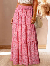 Load image into Gallery viewer, Frill Leopard Tiered Maxi Skirt