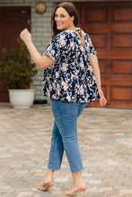 Load image into Gallery viewer, Floral V-Neck Tied Babydoll Blouse