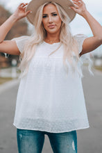 Load image into Gallery viewer, Swiss Dot Flutter Sleeve Babydoll Blouse
