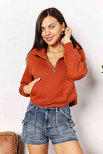 Load image into Gallery viewer, Double Take Half-Zip Long Sleeve Hoodie