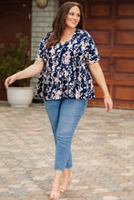 Load image into Gallery viewer, Floral V-Neck Tied Babydoll Blouse