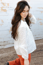 Load image into Gallery viewer, Tassel Tie Eyelet Babydoll Blouse