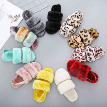 Load image into Gallery viewer, Faux Fur Open Toe Slippers