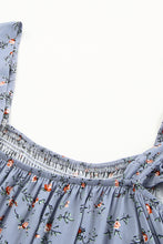 Load image into Gallery viewer, Floral Smocked Square Neck Top