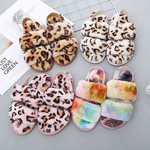 Load image into Gallery viewer, Faux Fur Open Toe Slippers
