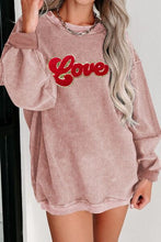 Load image into Gallery viewer, LOVE Round Neck Dropped Shoulder Sweatshirt