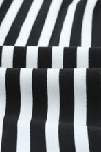 Load image into Gallery viewer, Striped Tie-Waist Frill Trim V-Neck Dress
