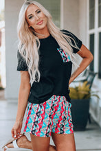 Load image into Gallery viewer, Aztec Pocketed Tee and Shorts Set
