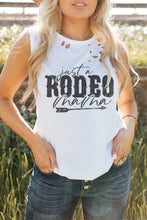 Load image into Gallery viewer, JUST A RODEO MAMA Graphic Distressed Tank