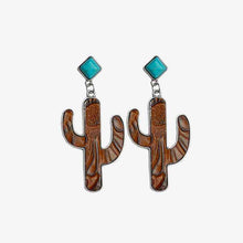 Load image into Gallery viewer, Turquoise Cactus Earrings