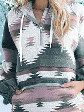 Load image into Gallery viewer, Geometric Quarter-Zip Hoodie