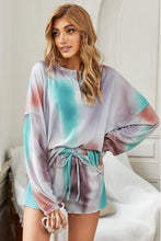 Load image into Gallery viewer, Quarter-Button Top and Drawstring Shorts Loungewear Set