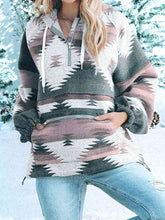 Load image into Gallery viewer, Geometric Quarter-Zip Hoodie