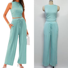 Load image into Gallery viewer, Ribbed Knit cropped tank + drawstring set - Week of 7.7
