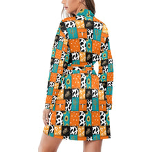 Load image into Gallery viewer, Western Patchwork Women&#39;s Belted Satin Feel Dressing Lounge Robe
