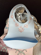 Load image into Gallery viewer, The Pink Conch Silicone Bib in Baby Blue
