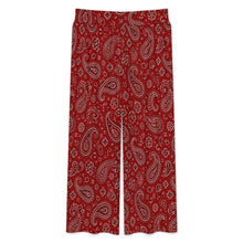 Load image into Gallery viewer, Baha Ranch Red Paisley Bandana Large Print High Waisted Wide Leg Pants
