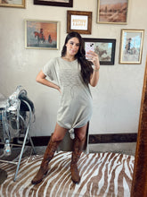 Load image into Gallery viewer, The Western Boot Stitch T-Shirt Dress in Bone
