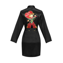 Load image into Gallery viewer, Be My Valentine Women's Long Sleeve Belted Satin Feel Dressing Lounge Robe
