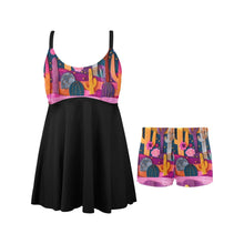 Load image into Gallery viewer, Pink Cactus Swim Dress &amp; Shorts Set
