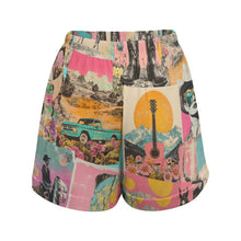 Load image into Gallery viewer, Baha Ranch Retro Pop Western Vintage Drawstring Shorts
