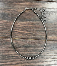 Load image into Gallery viewer, Faux 15" Silver Bead Necklace
