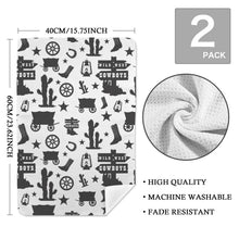 Load image into Gallery viewer, Wild West Cowboys Set of 2 Dish Towels Made in America
