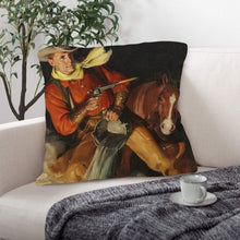 Load image into Gallery viewer, Vintage Cowboy Throw Pillow Case 18x18inch Made in America
