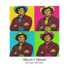 Load image into Gallery viewer, Baha Ranch The Last Roundup Steer Wrestler Collage Velvety Soft Throw Pillow Cover Made in America
