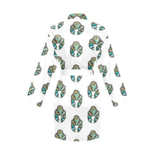 Load image into Gallery viewer, Turquoise Naja Women's Long Sleeve Belted Satin Feel Dressing Lounge Robe
