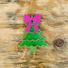 Load image into Gallery viewer, Christmas Tree with a Bow Car Freshie
