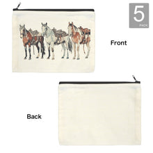 Load image into Gallery viewer, Painted Ranch Horses Cosmetic Bag Pack of 5 Made in America
