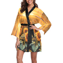 Load image into Gallery viewer, Sunflower Field Women&#39;s Lounge Kimono Robe
