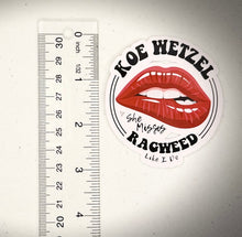 Load image into Gallery viewer, Band Sticker – “She Misses Ragweed Like I Do” Waterproof Die Cut Vinyl Decal (Approx. 3”)
