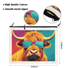 Load image into Gallery viewer, Cool Highland Cow Cosmetic Bag Pack of 5 Made in America
