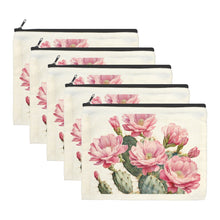 Load image into Gallery viewer, Cactus Flower Cosmetic Bag Pack of 5 Made in America
