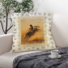 Load image into Gallery viewer, Baha Ranch Vintage Rodeo Stamp Throw Pillow Made in America
