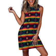 Load image into Gallery viewer, Baha Ranch Colores de Mexico Southwest Serape Sleeveless Mini Dress
